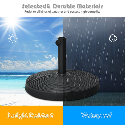 49 LBS Patio Resin Umbrella Base Stand for Outdoor, Black Outdoor Umbrella Bases at Gallery Canada