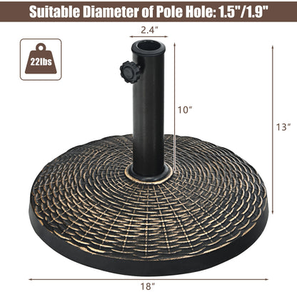22Lbs Patio Resin Umbrella Base with Wicker Style for Outdoor Use, Bronze Outdoor Umbrella Bases at Gallery Canada