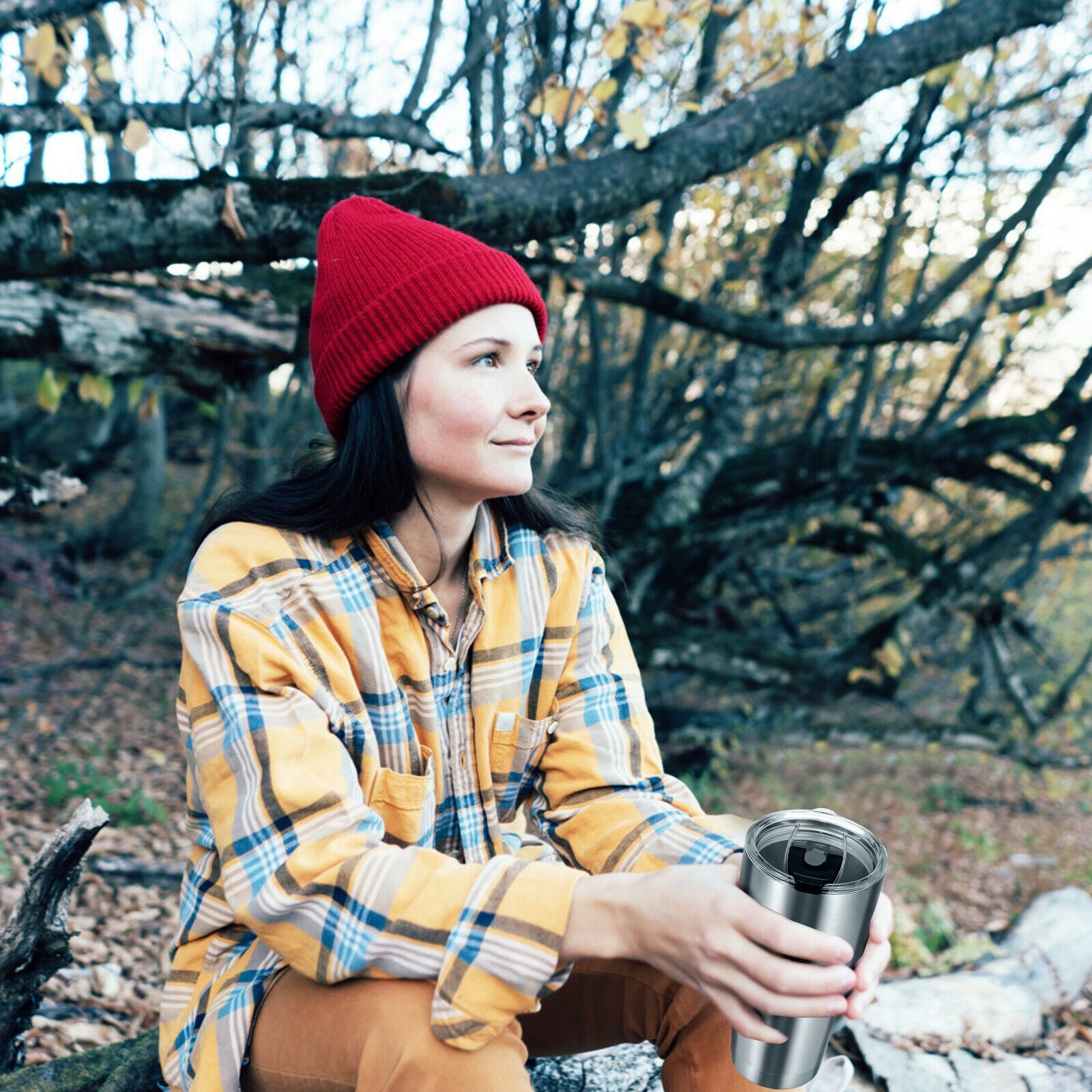 30oz Stainless Steel Tumbler Cup Double Wall Vacuum Insulated Mug with Lid, Silver Kitchen Appliances at Gallery Canada