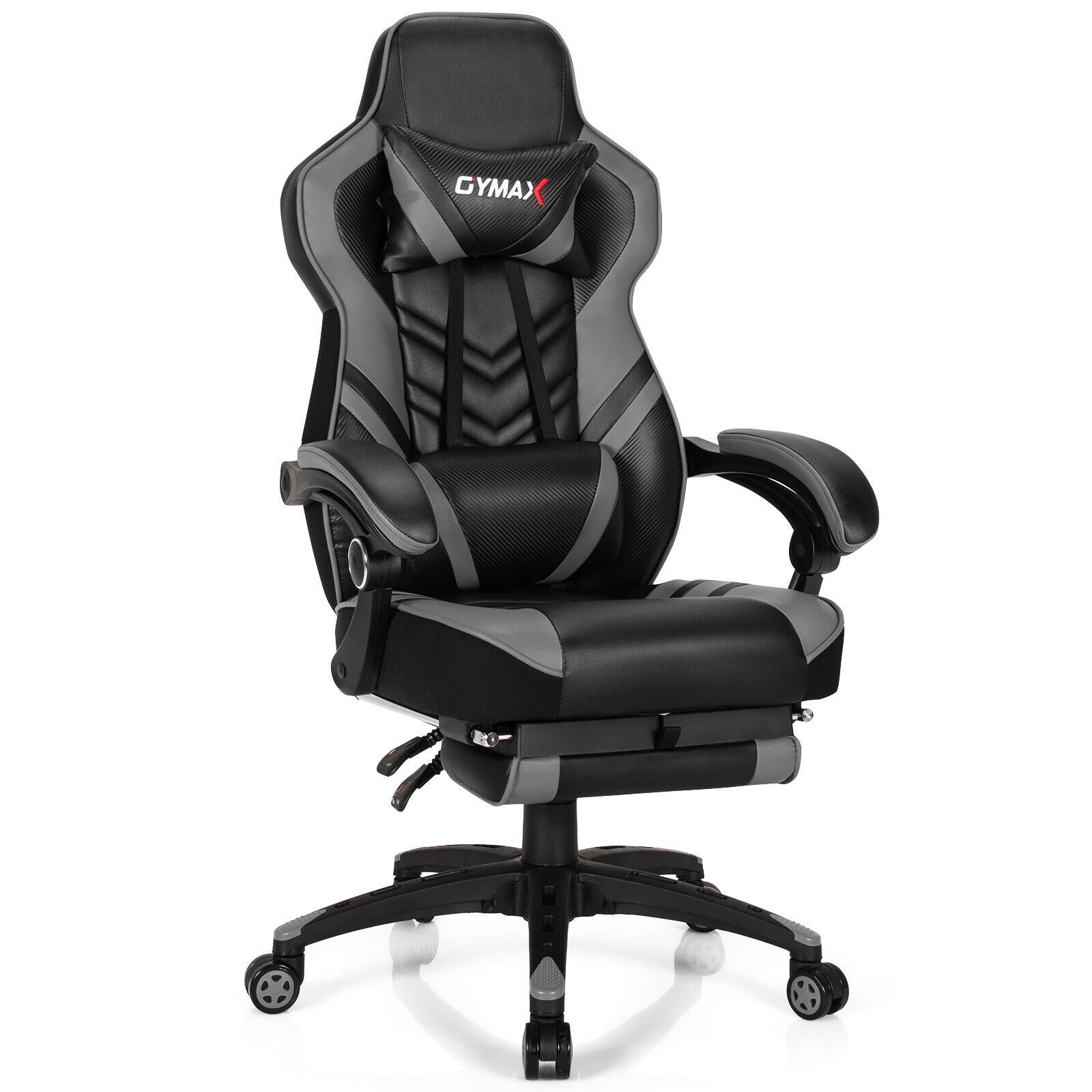 Adjustable Gaming Chair with Footrest for Home Office, Gray Gaming Chairs Gray at Gallery Canada