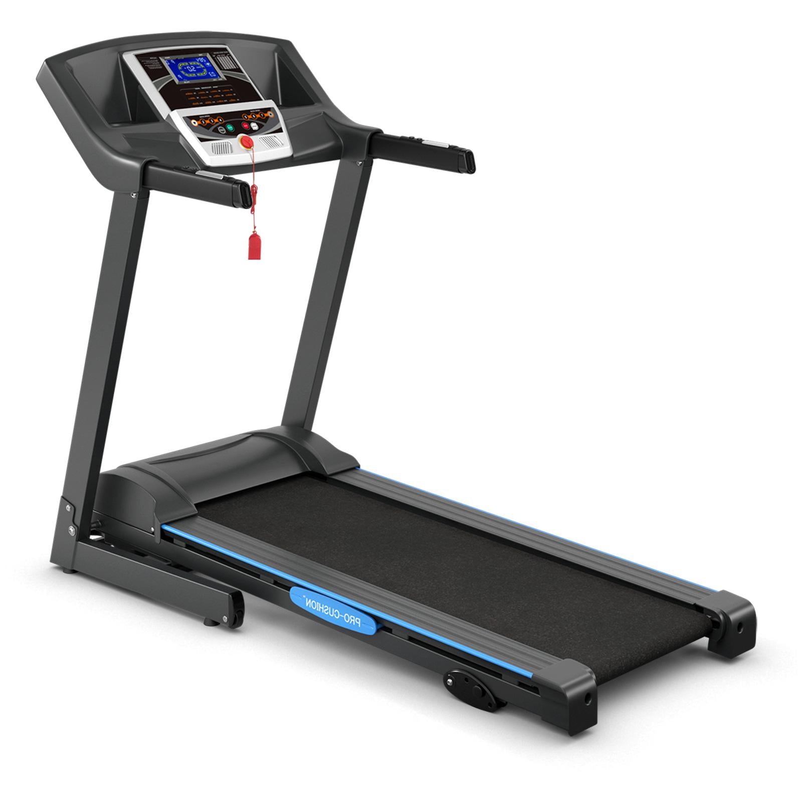 2.25 HP Folding Electric Treadmill, LCD Display, Black Treadmills Black at Gallery Canada