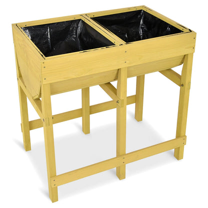 Raised Wooden V Planter, Elevated Vegetable Flower Bed, Yellow Raised Garden Beds at Gallery Canada