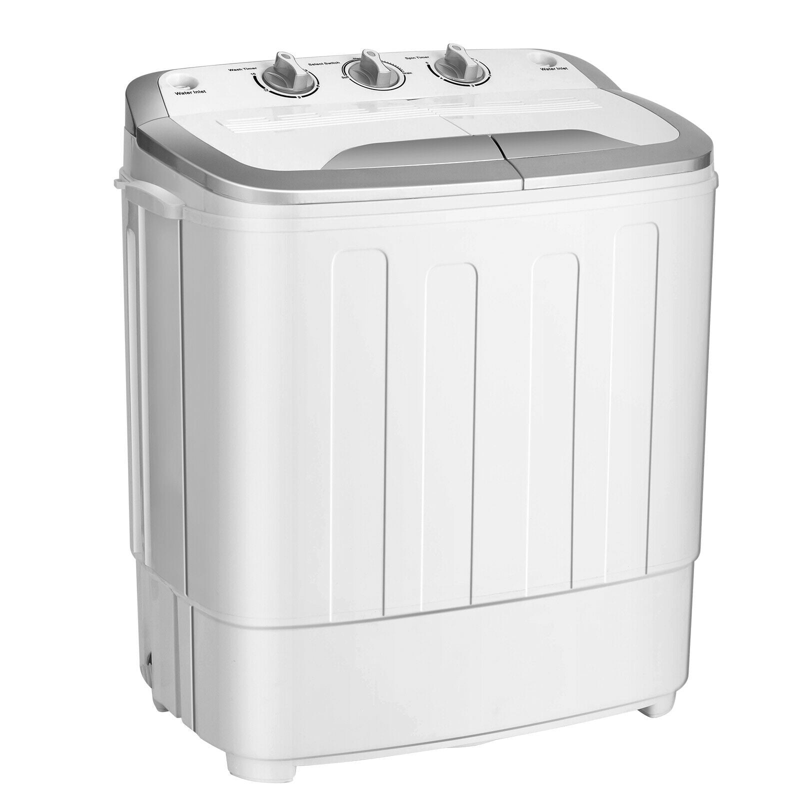 Portable 8 lbs Mini Twin Tub Spinner Semi-Automatic Washing Machine, Gray Washing Machines at Gallery Canada