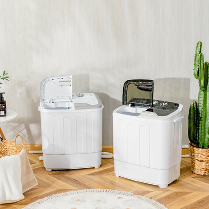 Portable 8 lbs Mini Twin Tub Spinner Semi-Automatic Washing Machine, Gray Washing Machines at Gallery Canada