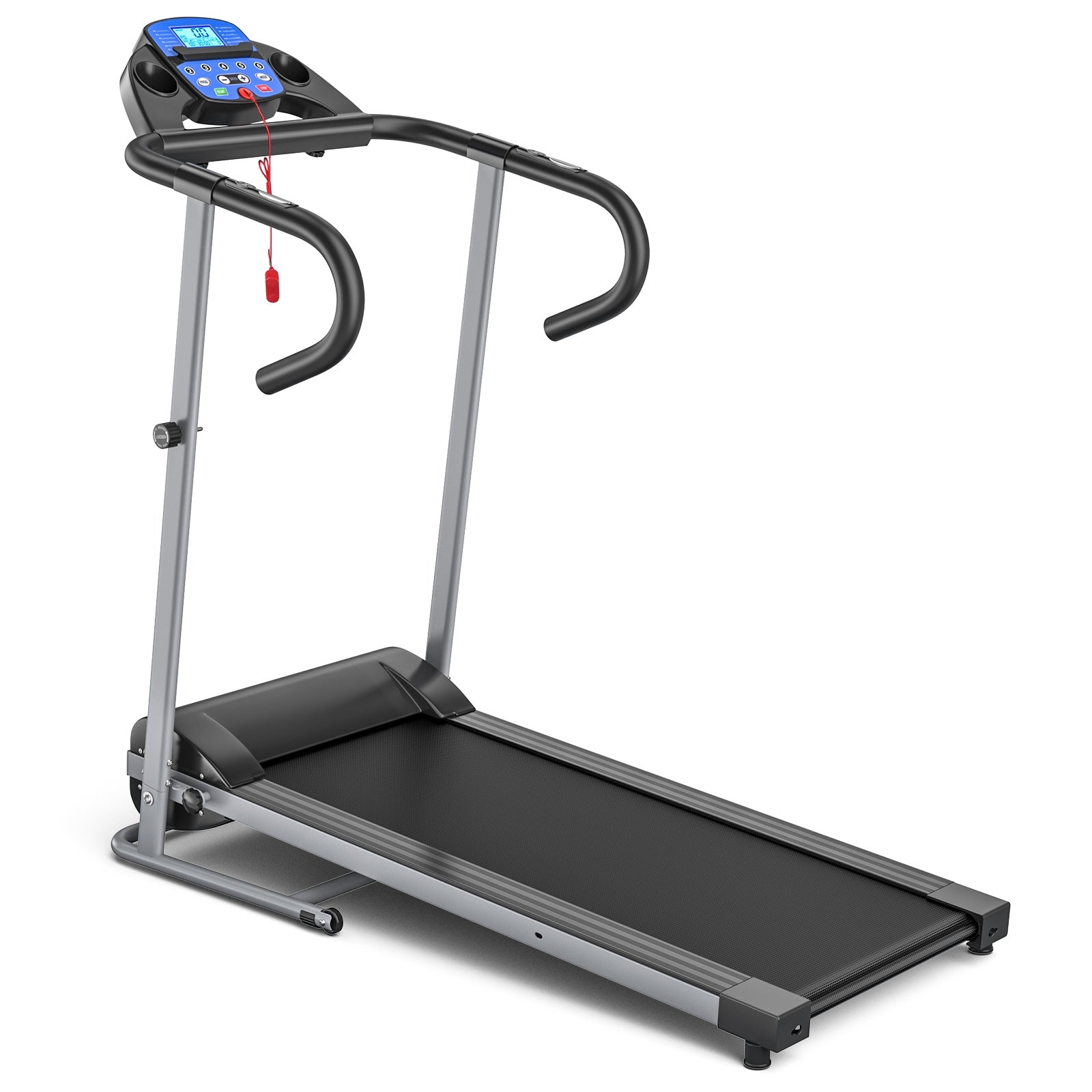 Electric Foldable Treadmill, LCD Display, Heart Rate Sensor, Black Treadmills at Gallery Canada