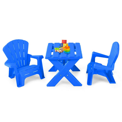 3-Piece Plastic Children Table Chair Set, Blue Kids Table & Chair Sets Blue at Gallery Canada