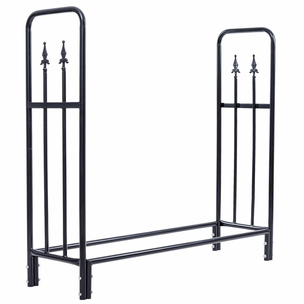 4 Feet Heavy Duty Steel Firewood Storage Rack, Black Log Storage at Gallery Canada