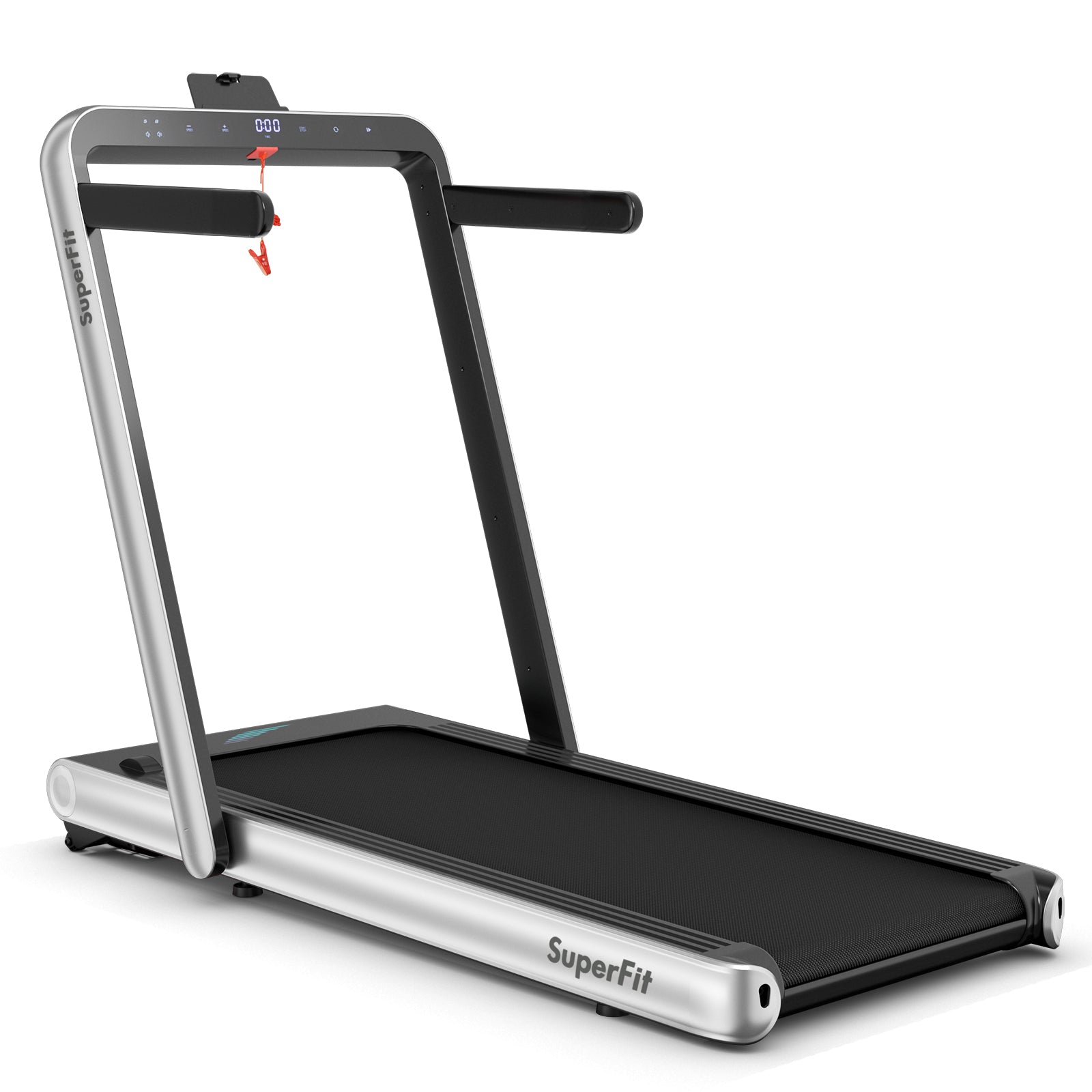 4.75HP 2 In 1 Folding Treadmill, Remote APP Control, Silver Treadmills Silver at Gallery Canada