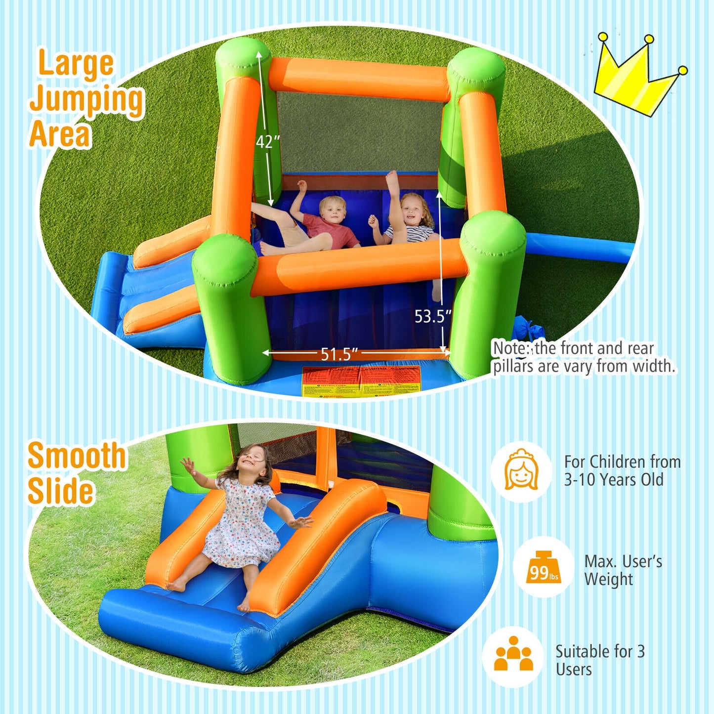 Kids Inflatable Bounce House, No Blower, Indoor Outdoor Bounce House at Gallery Canada