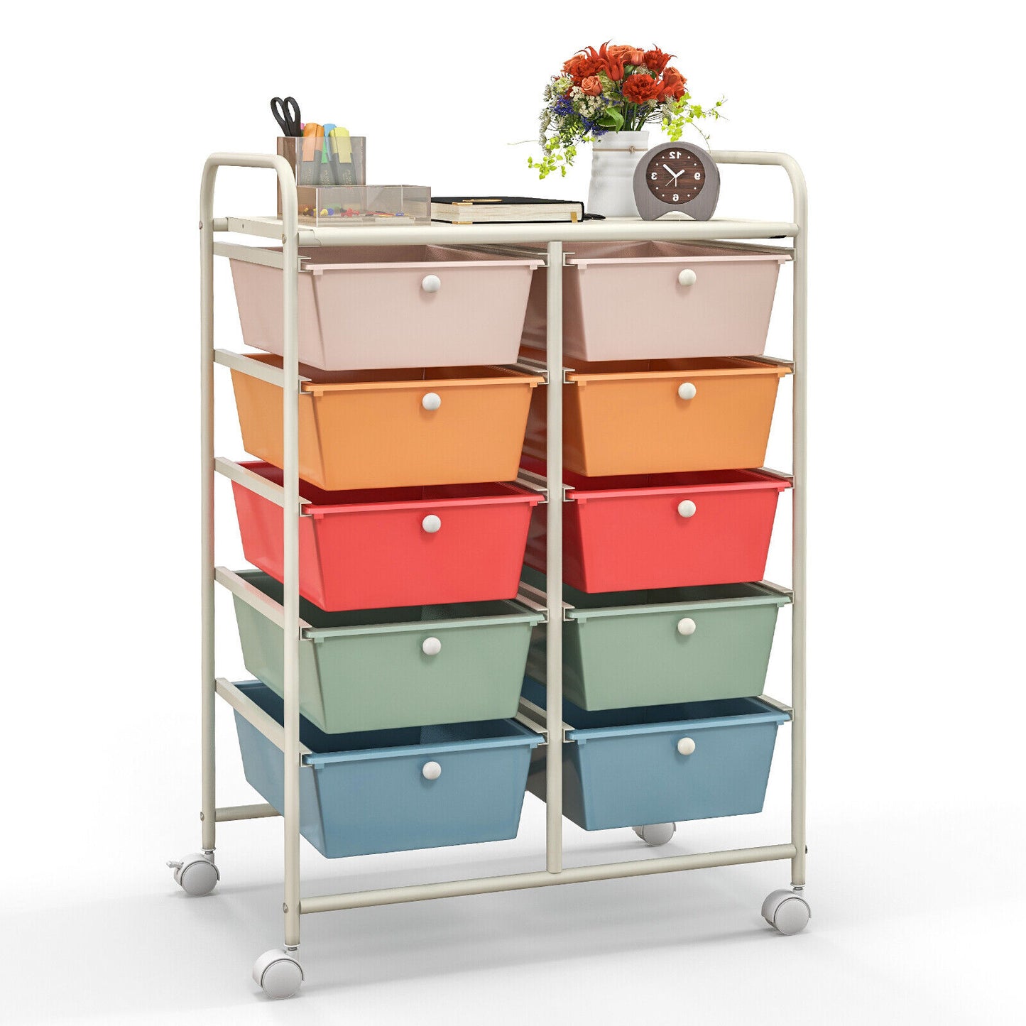 10-Drawer Rolling Storage Cart, Multicolor File Cabinets at Gallery Canada