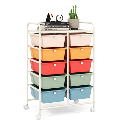 10-Drawer Rolling Storage Cart, Multicolor File Cabinets at Gallery Canada