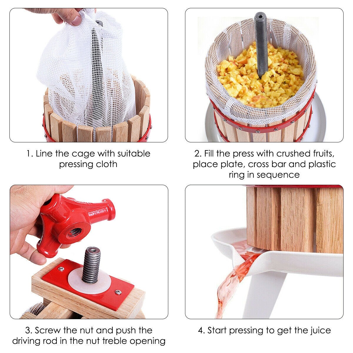 1.6 Gallon Fruit Wine Press Cider Juice Maker Tool, Natural Juicers & Coffee Machines at Gallery Canada
