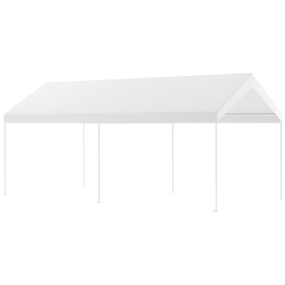 10x20 Feet Steel Frame Portable Car Canopy Shelter, White Carports White at Gallery Canada