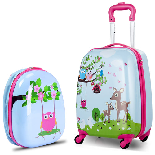 Kids Suitcase Backpack Luggage Set, 2 Pieces, Blue