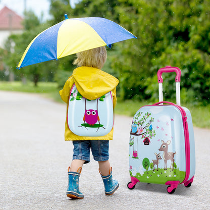 2 Pieces ABS Kids Suitcase Backpack Luggage Set, Blue Kids Luggage at Gallery Canada