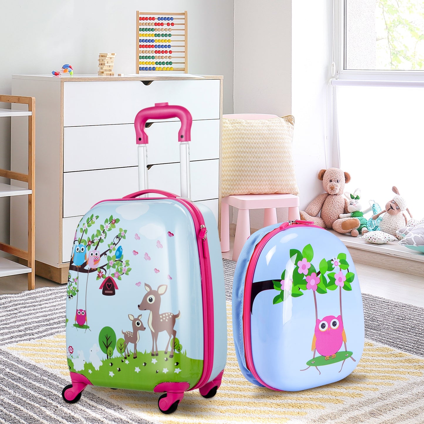 2 Pieces ABS Kids Suitcase Backpack Luggage Set, Blue Kids Luggage at Gallery Canada