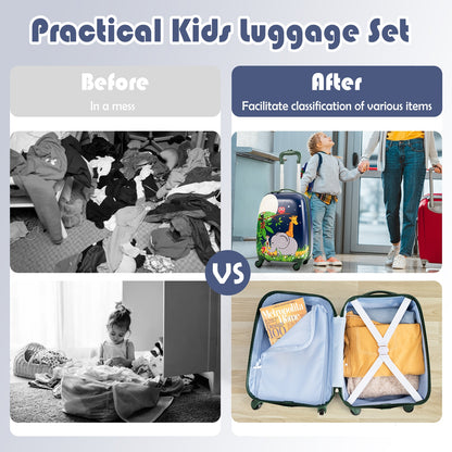 Kids Rolling Backpack Luggage Set, 12 Inch 16 Inch, Dark Blue Kids Luggage at Gallery Canada
