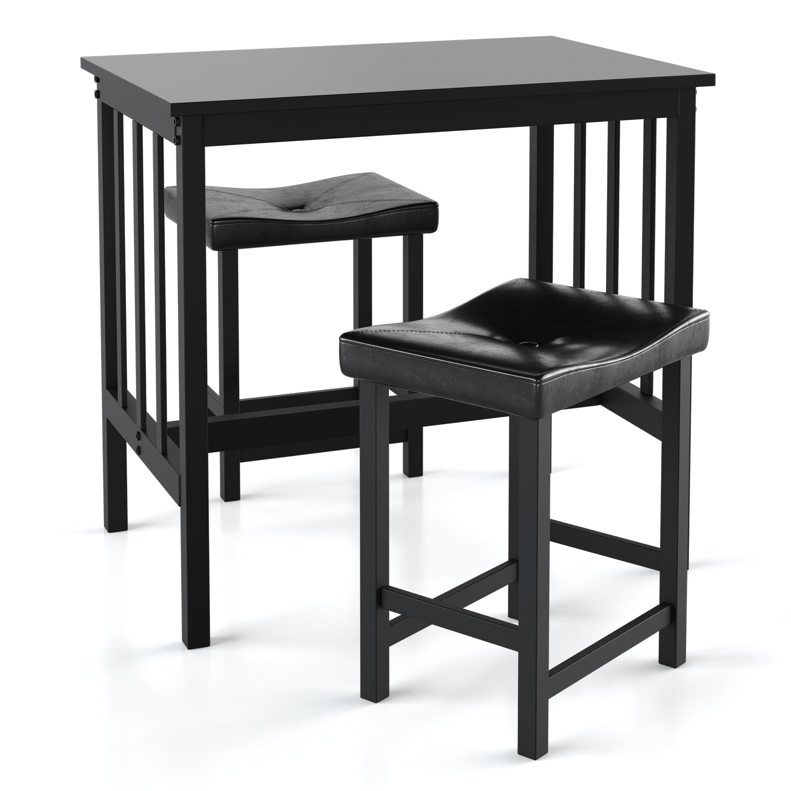 3 Pieces Modern Counter Height Dining Set, Black Dining Room Sets Black at Gallery Canada
