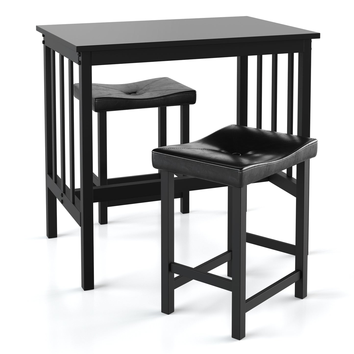 3 Pieces Modern Counter Height Dining Set, Black Dining Room Sets Black at Gallery Canada