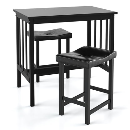 3 Pieces Modern Counter Height Dining Set, Black Dining Room Sets Black at Gallery Canada
