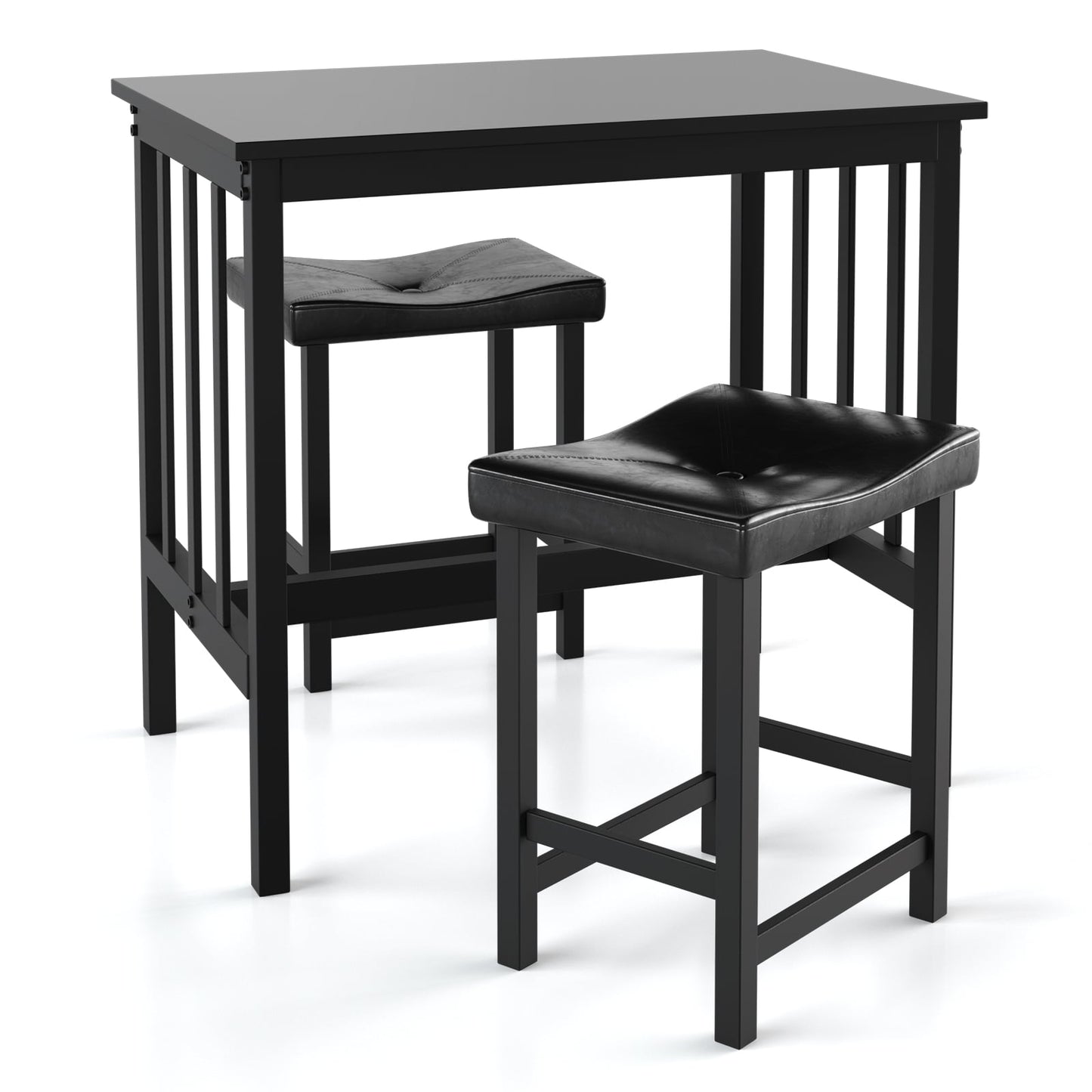 3 Pieces Modern Counter Height Dining Set, Black Dining Room Sets at Gallery Canada