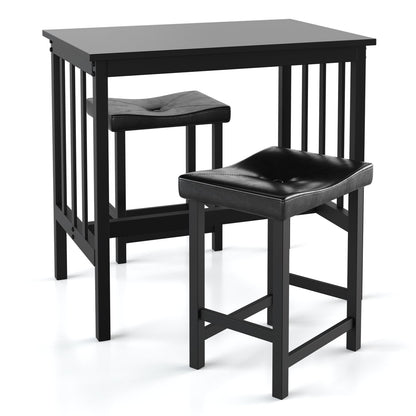 3 Pieces Modern Counter Height Dining Set, Black Dining Room Sets at Gallery Canada