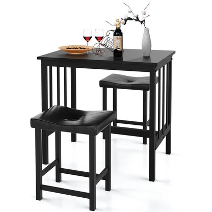 3 Pieces Modern Counter Height Dining Set, Black Dining Room Sets at Gallery Canada