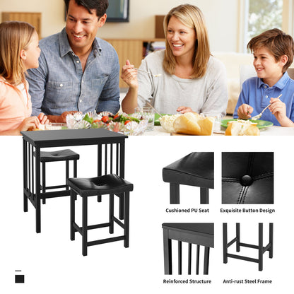 3 Pieces Modern Counter Height Dining Set, Black Dining Room Sets at Gallery Canada