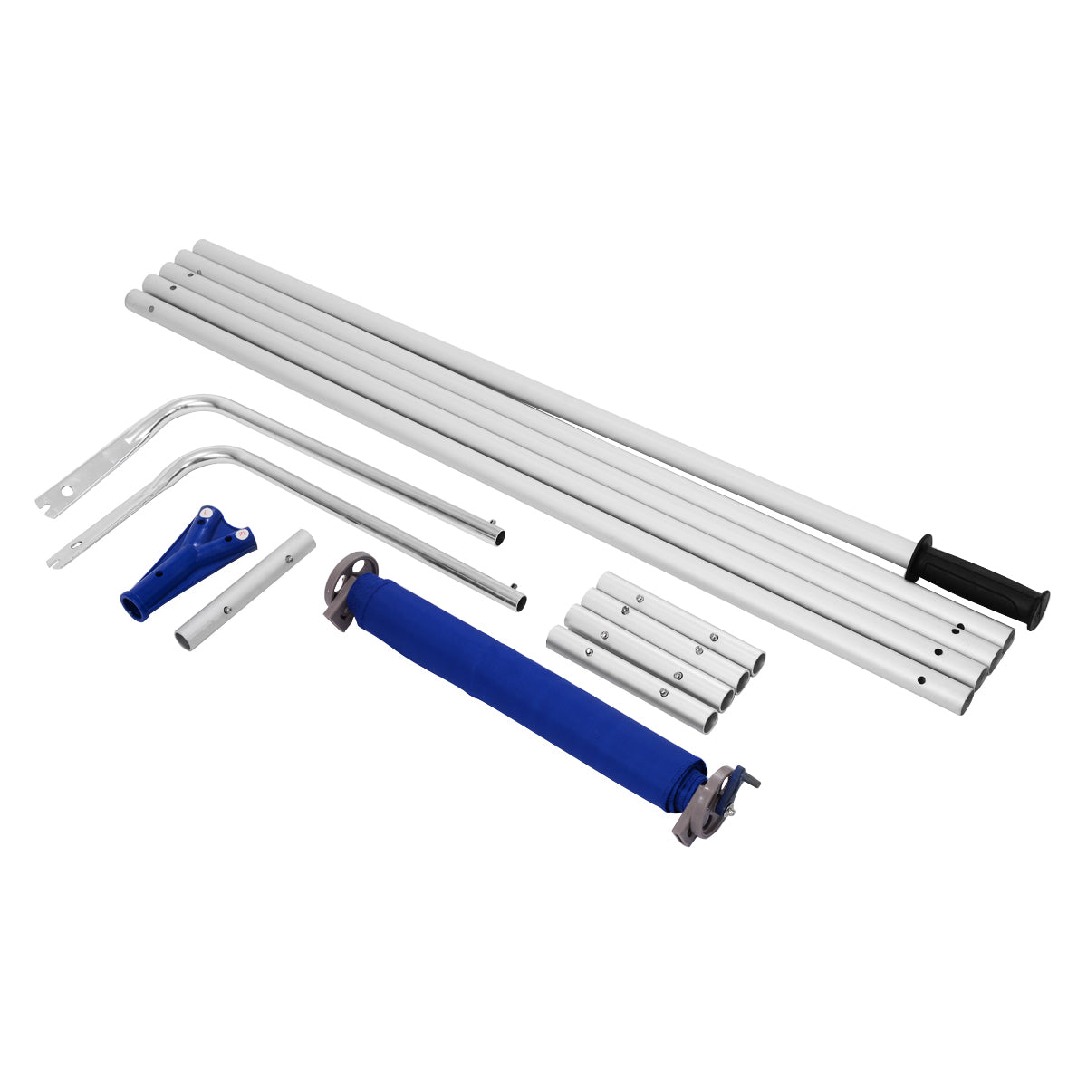 21 Feet Adjustable Aluminium Snow Roof Rake with Wheels and Oxford Slide, Blue Snow Removal at Gallery Canada