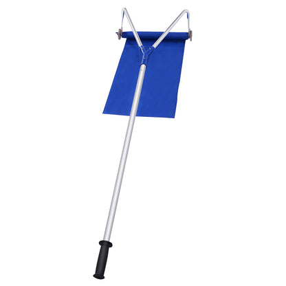 21 Feet Adjustable Aluminium Snow Roof Rake with Wheels and Oxford Slide, Blue Snow Removal Blue at Gallery Canada