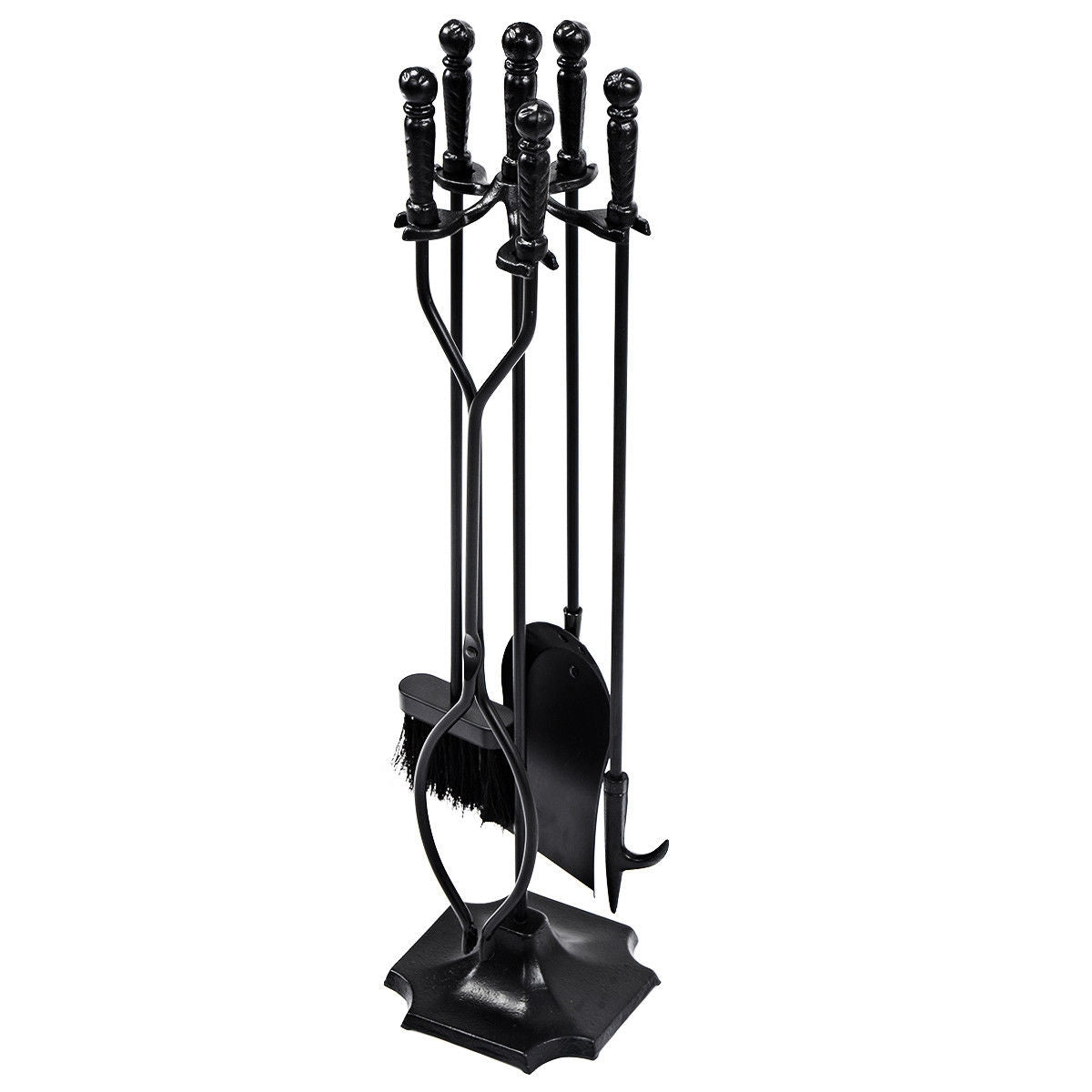 31 Inch 5 Pieces Hearth Fireplace Fire Tools Set, Black Fireplace Tools Black at Gallery Canada