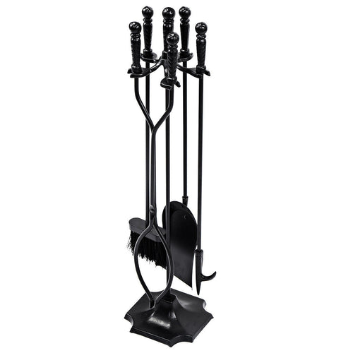 31 Inch 5 Pieces Hearth Fireplace Fire Tools Set, Black