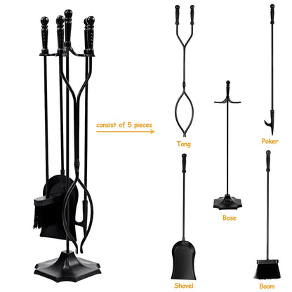 31 Inch 5 Pieces Hearth Fireplace Fire Tools Set, Black Fireplace Tools at Gallery Canada