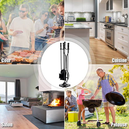 31 Inch 5 Pieces Hearth Fireplace Fire Tools Set, Black Fireplace Tools at Gallery Canada
