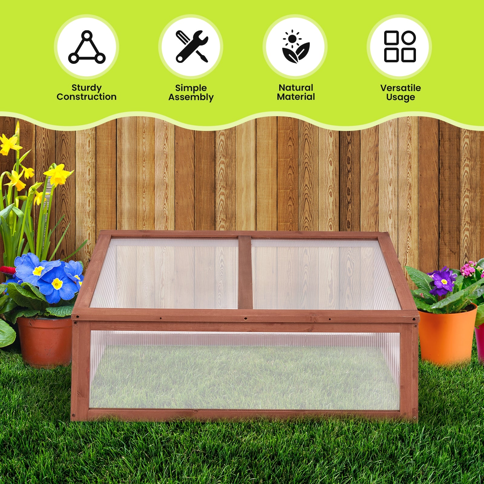 Outdoor Indoor Garden Portable Wooden Greenhouse, Brown Greenhouses at Gallery Canada