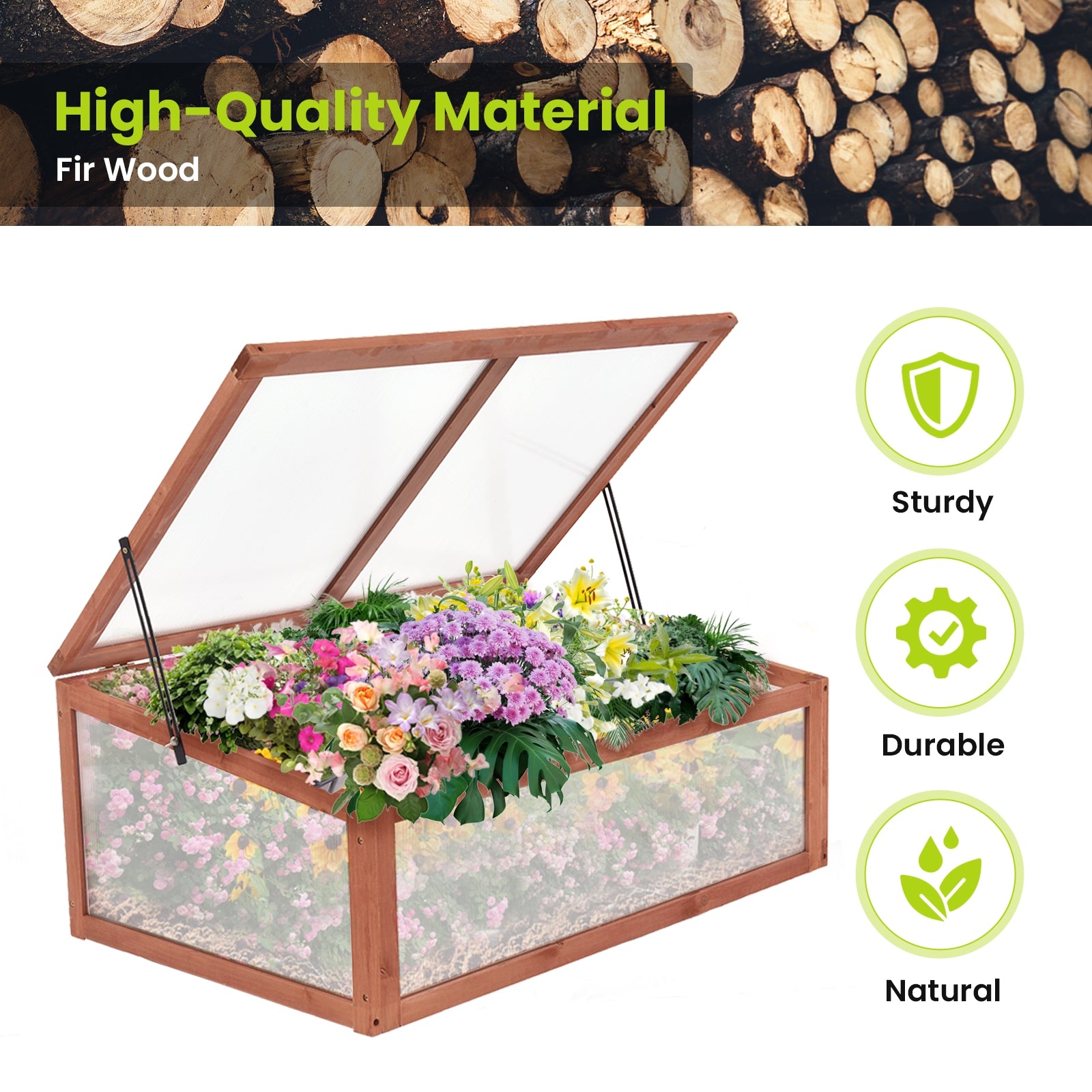 Outdoor Indoor Garden Portable Wooden Greenhouse, Brown Greenhouses at Gallery Canada