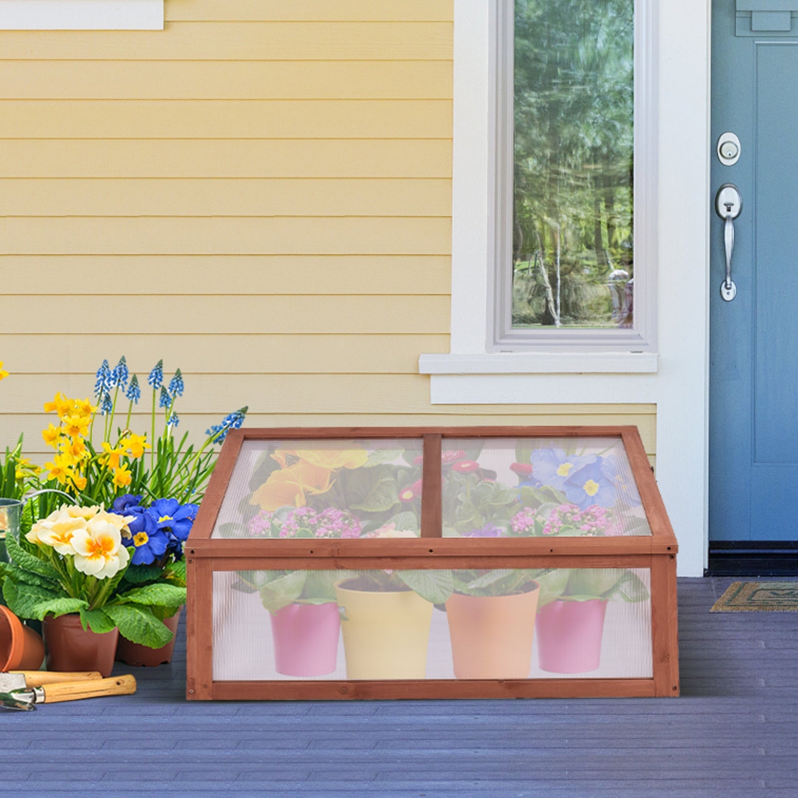 Outdoor Indoor Garden Portable Wooden Greenhouse, Brown Greenhouses at Gallery Canada