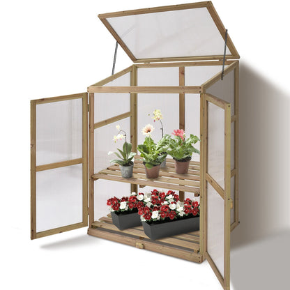 Garden Portable Wooden Raised Plants Greenhouse, Gray Greenhouses at Gallery Canada