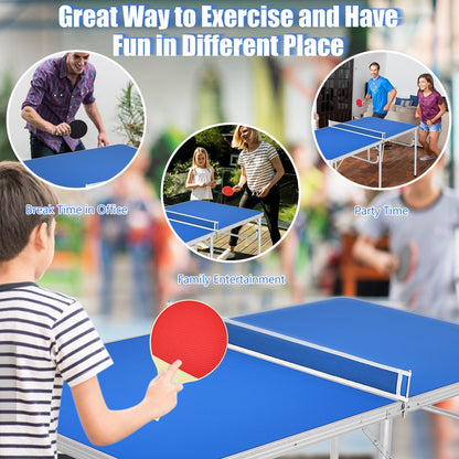 60 Inch Portable Folding Table, With Accessories, Blue Sport Equipments at Gallery Canada