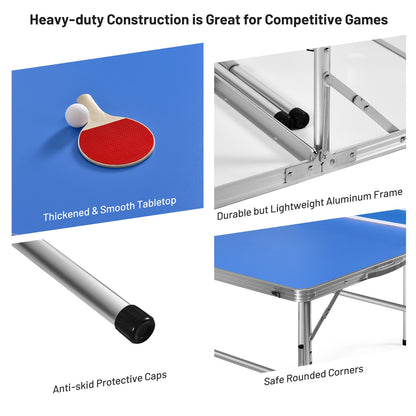 60 Inch Portable Folding Table, With Accessories, Blue Sport Equipments at Gallery Canada
