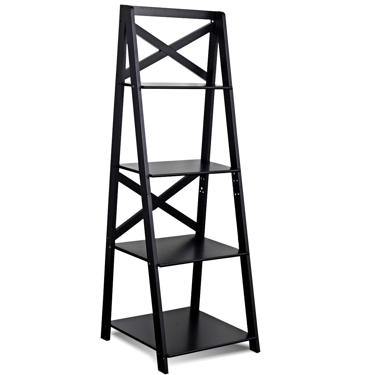 4-Tier Ladder Space-saving Bookshelf, Black Bookcases at Gallery Canada