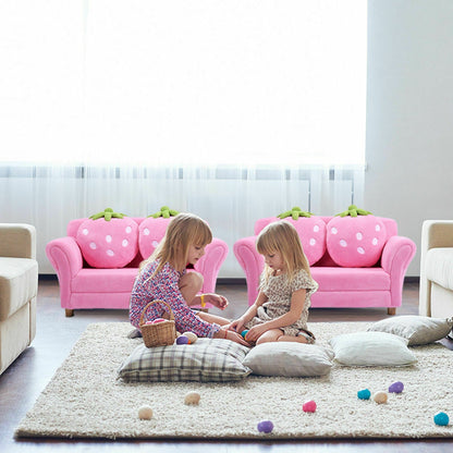 BL/PI Kids Strawberry Armrest Chair Sofa, Pink Kids Chairs & Seating at Gallery Canada
