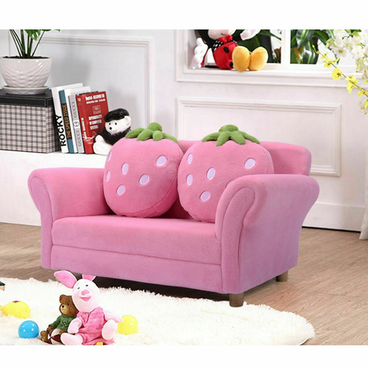 BL/PI Kids Strawberry Armrest Chair Sofa, Pink Kids Chairs & Seating at Gallery Canada