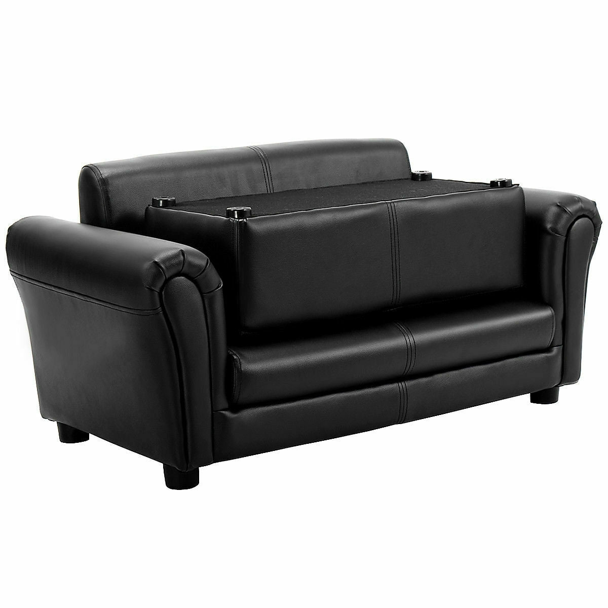Black/White Kids Double Sofa with Ottoman, Black Kids Chairs & Seating at Gallery Canada