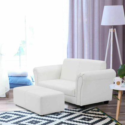 Soft Kids Double Sofa with Ottoman, White Kids Chairs & Seating at Gallery Canada