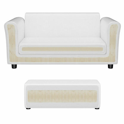 Soft Kids Double Sofa with Ottoman, White Kids Chairs & Seating at Gallery Canada