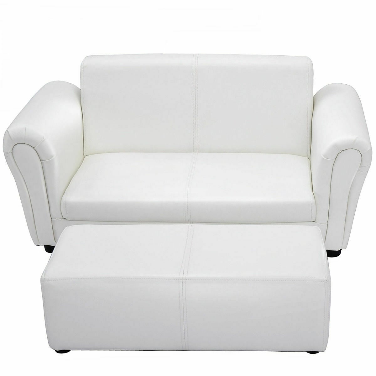 Kids Double Sofa With Ottoman, White Kids Chairs & Seating at Gallery Canada