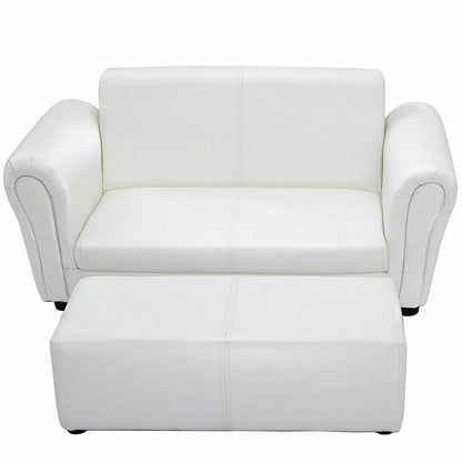 Kids Double Sofa With Ottoman, White Kids Chairs & Seating at Gallery Canada