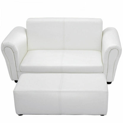 Soft Kids Double Sofa with Ottoman, White Kids Chairs & Seating at Gallery Canada