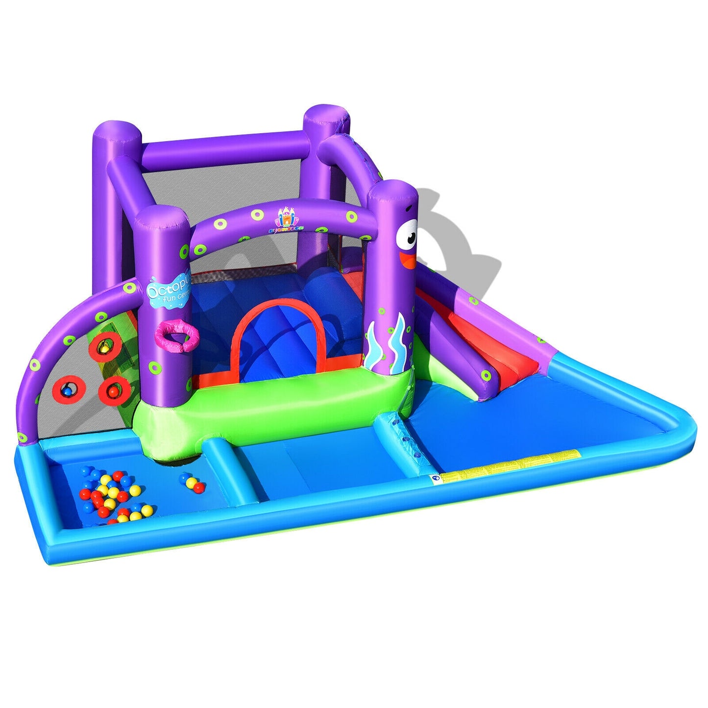 Inflatable Water Slide Castle without Blower Bounce House Purple, blue, green, red at Gallery Canada